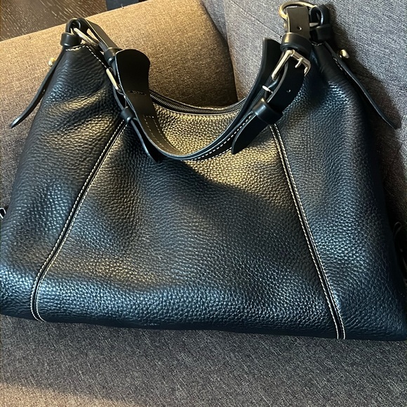 DOONEY BOURKE BLACK PEBBLED LEATHER HOBO - Picture 10 of 16